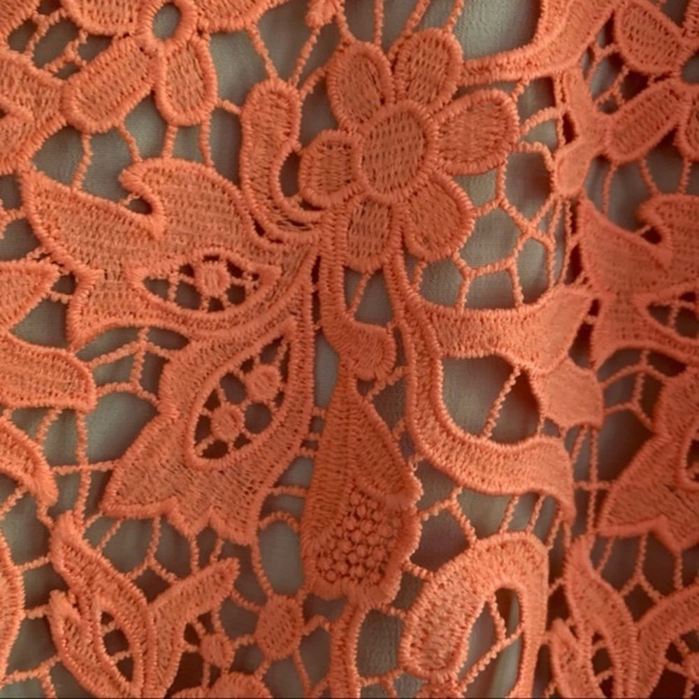 NWT Alice and Olivia Lace Skirt Orange Sz 6 - Picture 5 of 6